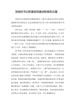 党组织书记抓基层党建述职报告五篇.docx