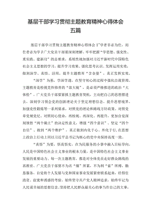 基层干部学习贯彻主题教育精神心得体会五篇.docx