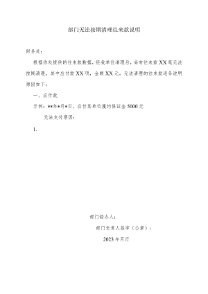 部门无法按期清理往来款说明.docx