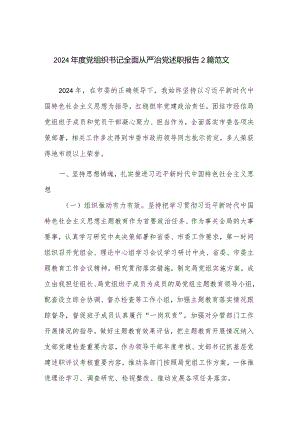 2024年度党组织书记全面从严治党述职报告2篇范文.docx