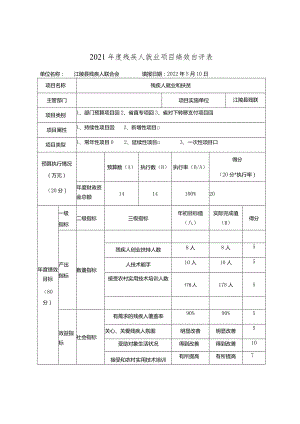 2021年度残疾人就业项目绩效自评表.docx