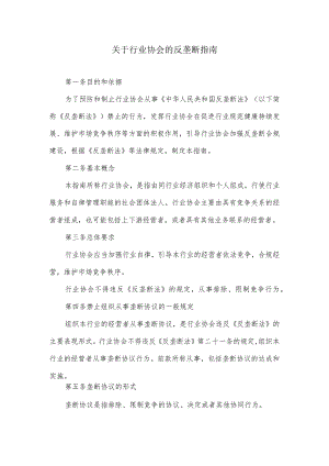 关于行业协会的反垄断指南.docx