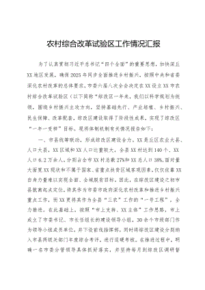 农村综合改革试验区工作情况汇报.docx