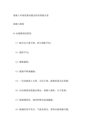 混凝土外观质量问题及防控措施全套.docx