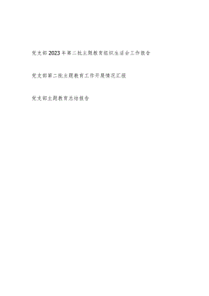 党支部2024年第二批生活会工作总结报告3篇.docx