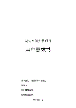 湖边水闸安装项目用户需求书.docx
