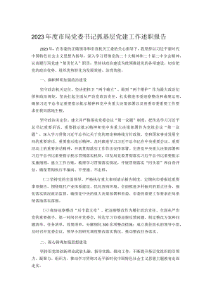 2023年度市局党委书记抓基层党建工作述职报告.docx