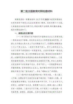 第二批主题教育对照检查材料.docx