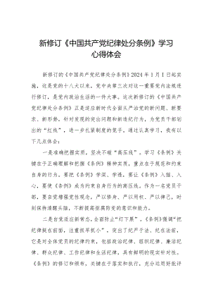七篇纪检干部关于2024年新版《中国共产党纪律处分条例》学习心得体会.docx