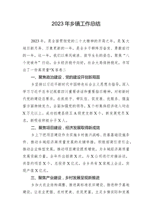 2023年乡镇工作总结.docx