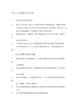 电子厂公司消防及安全守则.docx