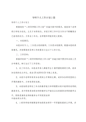 导师个人工作计划2篇.docx