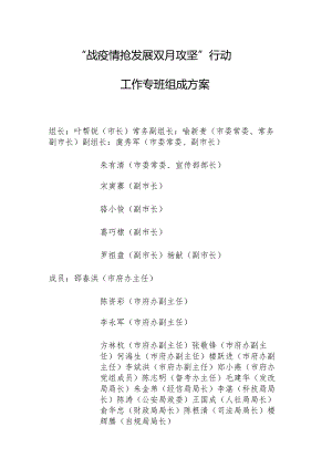 “战疫情抢发展双月攻坚”行动工作专班组成方案.docx