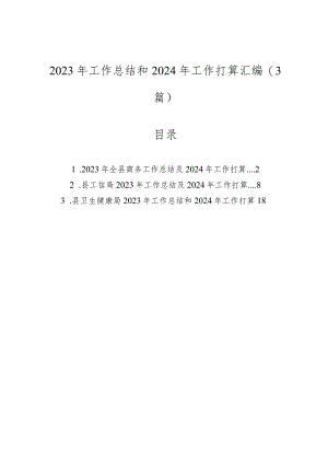 2023年度工作总结及2024年工作打算（商务局、信访局、卫健委0.docx