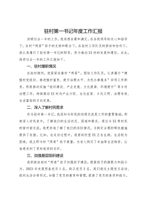 驻村第一书记2023年度工作汇报.docx