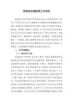 局党组主题教育工作总结.docx