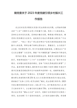 镇党委关于2023年度党建引领乡村振兴工作报告.docx