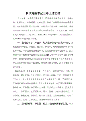 乡镇党委书记三年工作总结.docx