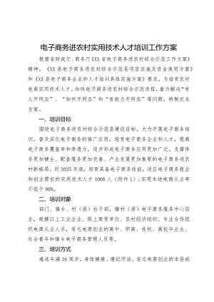电子商务进农村实用技术人才培训工作方案.docx
