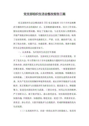 党支部组织生活会整改报告三篇.docx