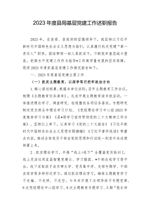 2023年度县局基层党建工作述职报告.docx
