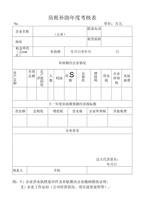 房租补助年度考核表.docx