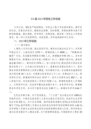 XX县2023年民生工作总结.docx