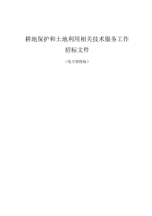 耕地保护和土地利用相关技术服务工作招标文件.docx