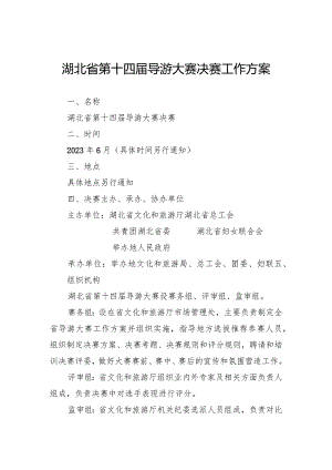 湖北省第十四届导游大赛决赛工作方案.docx