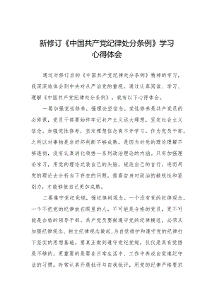 七篇2024新修订《中国共产党纪律处分条例》心得体会.docx
