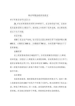 审计年度总结开头范文.docx