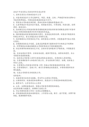 房地产开发有限公司财务部部长岗位职责.docx