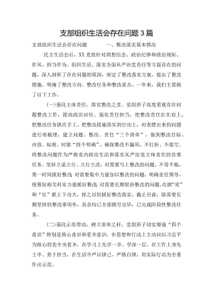 支部组织生活会存在问题3篇.docx