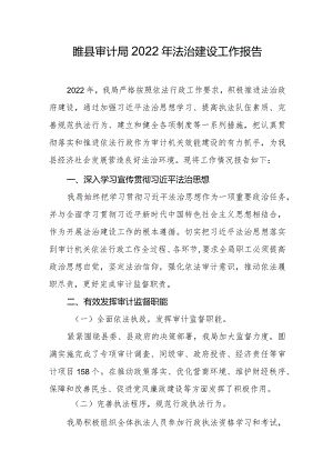 睢县审计局2022年法治建设工作报告.docx
