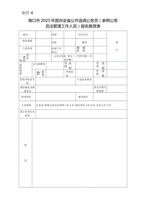 （参照公务员法管理工作人员）报名推荐表.docx