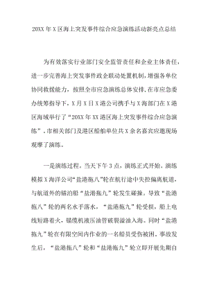 20XX年X区海上突发事件综合应急演练活动新亮点总结.docx