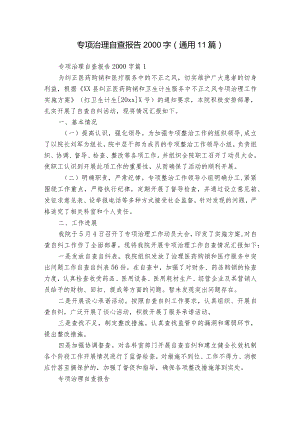 专项治理自查报告2000字（通用11篇）.docx