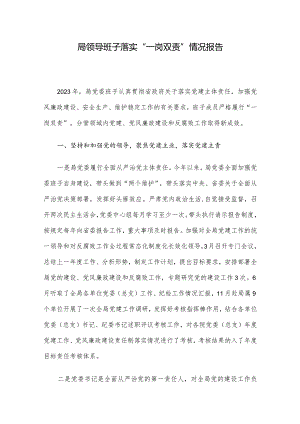 局领导班子落实“一岗双责”情况报告.docx