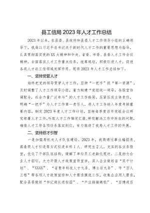 县工信局2023年人才工作总结.docx