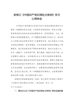 纪检干部关于2024年新修订《中国共产党纪律处分条例》学习心得体会二十篇.docx