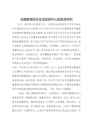主题教育民主生活会前中心组发言材料.docx