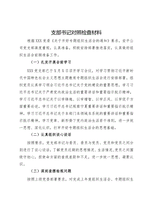 国企党支部班子主题教育专题组织生活会对照检查材料.docx