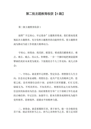 第二批主题教育收获【6篇】.docx