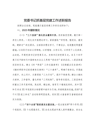 2023年度党委书记抓基层党建工作述职报告.docx