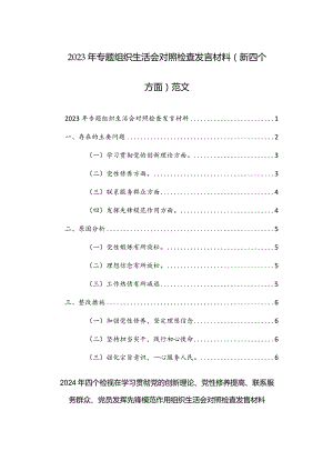 两篇2024年四个检视在学习贯彻党的创新理论、党性修养提高、联系服务群众、党员发挥先锋模范作用组织生活会对照检查发言材料.docx