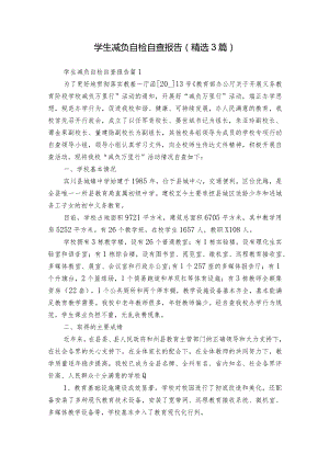 学生减负自检自查报告（精选3篇）.docx