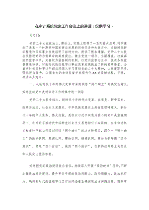 在审计系统党建工作会议上的讲话.docx