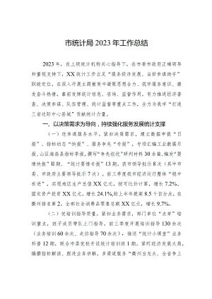 市统计局2023年工作总结（20240108）.docx