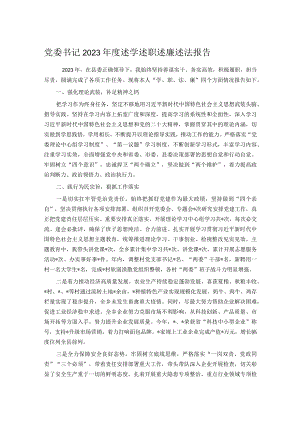 党委书记2023年度述学述职述廉述法报告.docx