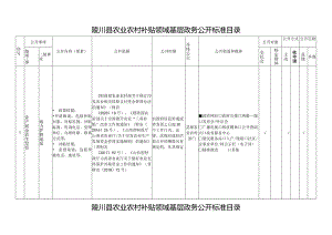 陵川县农业农村补贴领域基层政务公开标准目录.docx